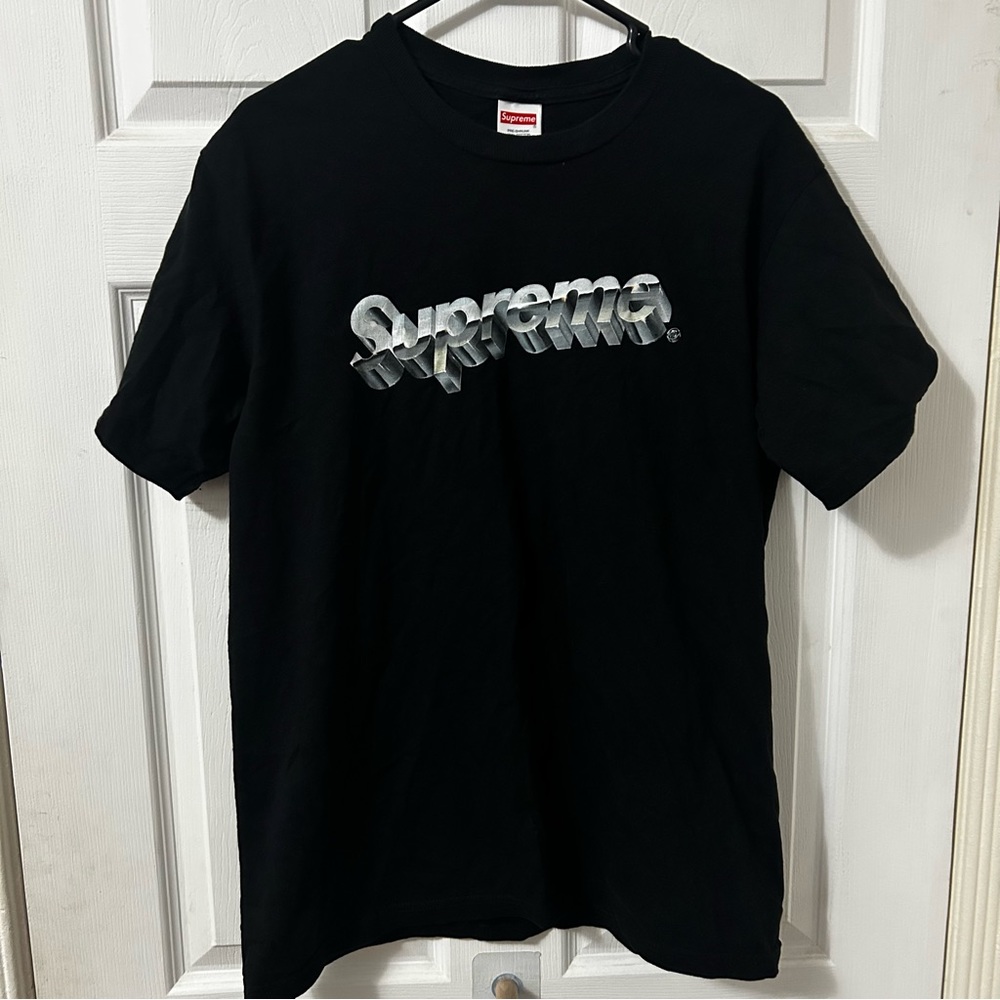 Supreme silver logo shirt